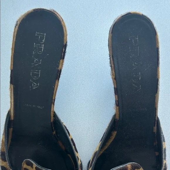 Prada Animal Print Buckle Mules - Picture 4 of 5